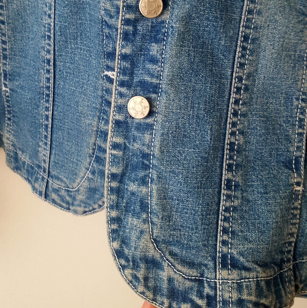 🌙 Upcycle Denim Floral Jacket - Picture 10 of 11